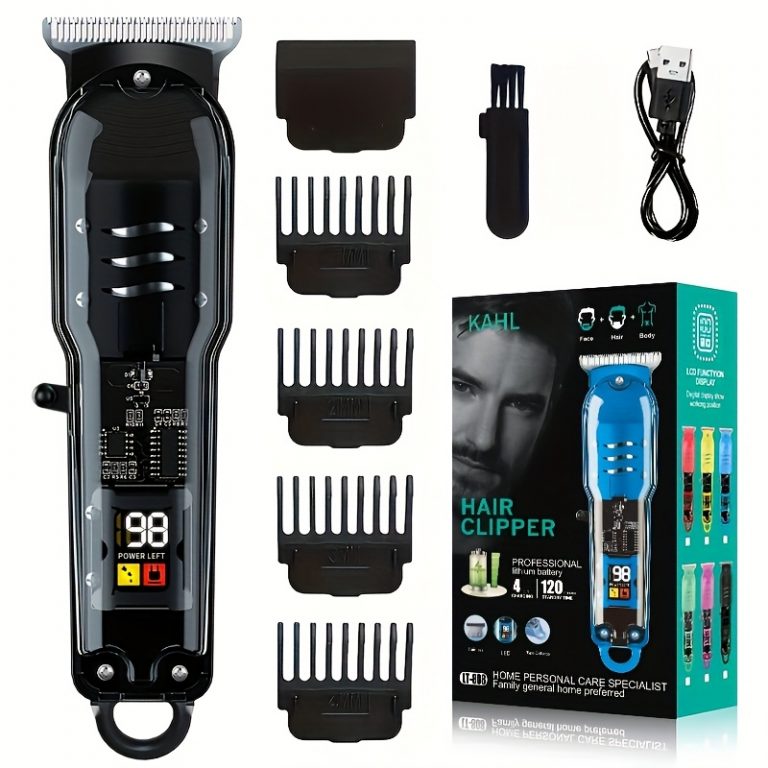USB Şarj edilebilir Saç Sakal Traş Makinesi LCD Ekranlı / New Generation / Renk Siyah Full set