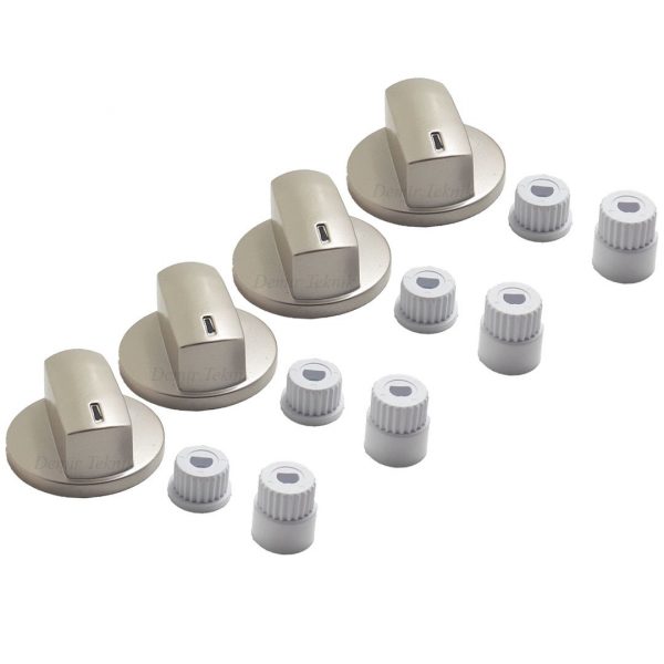 Ankastre Ocak Yedek Parçaları Vstel Uyumlu 4 Adet Set Üstü Ankastre Ocak Düğmesi Bakır renk