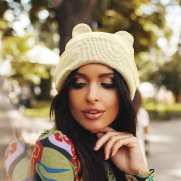 Bayan kışlık Sevimli Kedi figürlü Bere