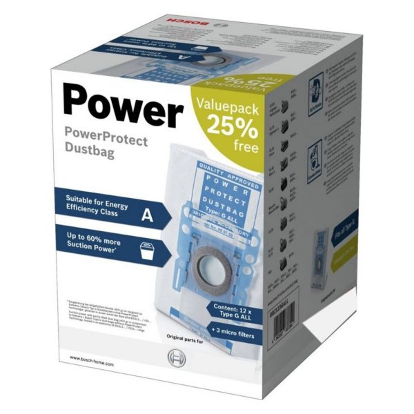 Bosch G ALL Power Protect Uyumlu 12 Adet Süpürge Toz Torbası