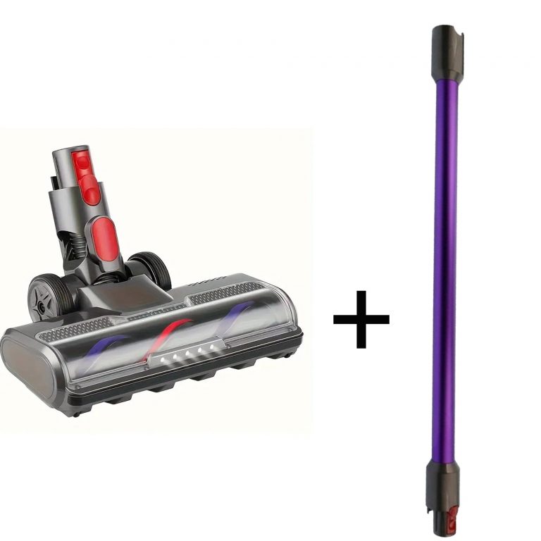 Dyson ile uyumlu V7-V8-V10-V11-V15 Serisi LEDli Turbo Süpürge Başlığı + Mor Süpürge Borusu Ultra Set