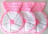 El işi örme Şeker Pembe-Beyaz üçlü Takım Banyo Lifi