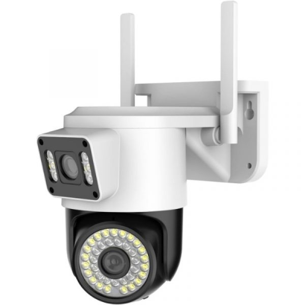 GrandSecurity Çift Lensli Dış Mekan Güvenlik Kamerası 355 yatay ve 90 dikey açı 8MP görüntü