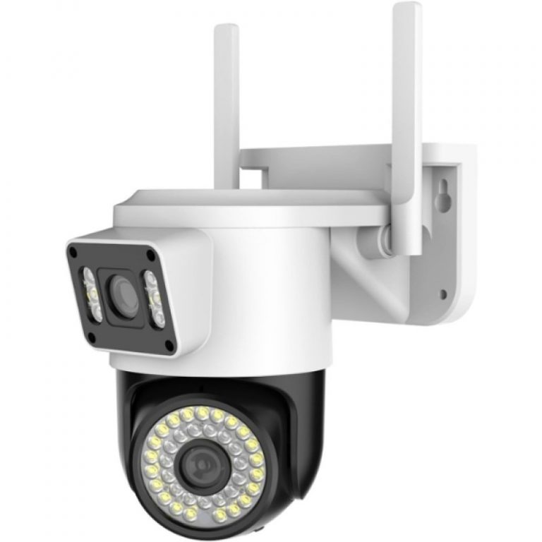GrandSecurity Çift Lensli Dış Mekan Güvenlik Kamerası 355 yatay ve 90 dikey açı 8MP görüntü