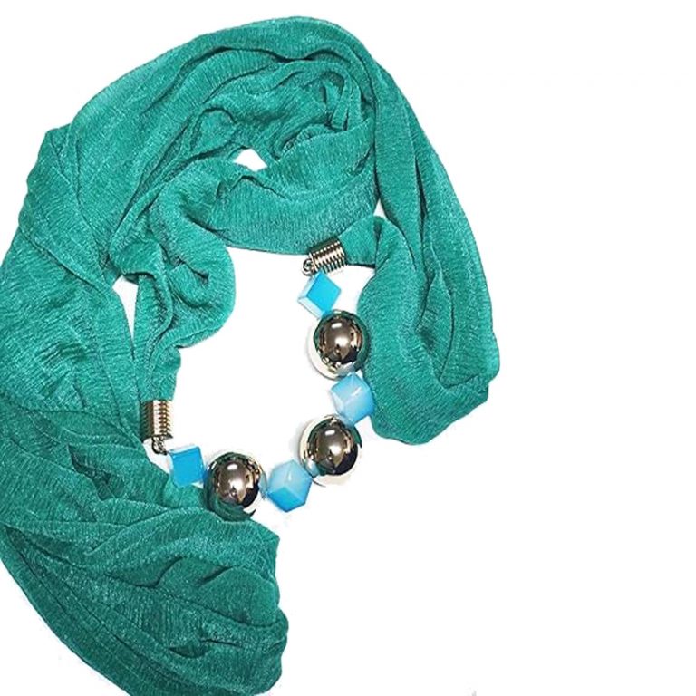 Kadın Aksesuar Fular Lüx Boncuklu Yeşil Fular