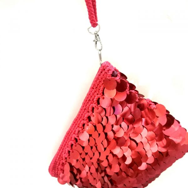 Pullu Clucht Çanta Kırmızı Renk