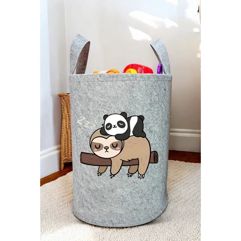 Unisex Tembel Panda Bebek Çocuk Odası Düzenleyici Saklama Kutusu Oyuncak Kirli Sepeti 50X40 CM