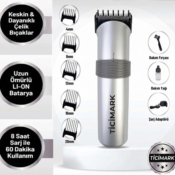 Şarjlı Saç Sakal Makinesi | Kablosuz Erkek Tıraş Makinesi Güçlü Motorlu Yeni Versiyon