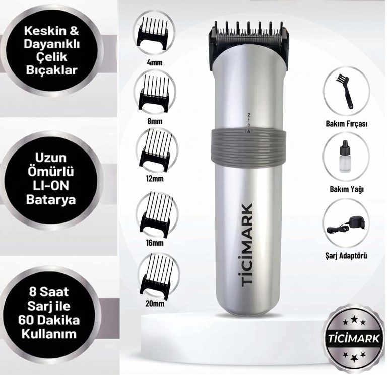Şarjlı Saç Sakal Makinesi | Kablosuz Erkek Tıraş Makinesi Güçlü Motorlu Yeni Versiyon