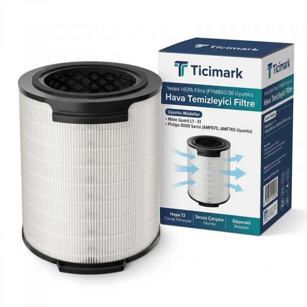 Ticimark Model Philips İle Uyumlu 8000 Serisi AMF870 ve AMF765 Uyumlu Hava Temizleyici FYM860/30 Hepa Filtre