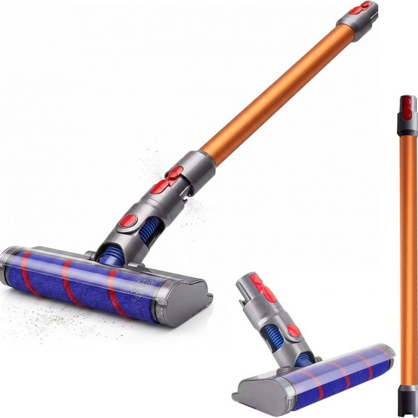 Ticimark Dyson V7 V8 V10 V11 V15 ile Uyumlu Lazer Işıklı Turbo Başlık ve Turuncu Boru Seti