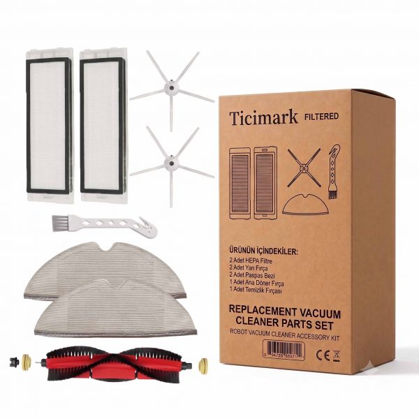 Ticimark Model Roborock S5 MAX, S5, S50, S55 ile Uyumlu Mija Robot Süpürge Yedek Parça Seti